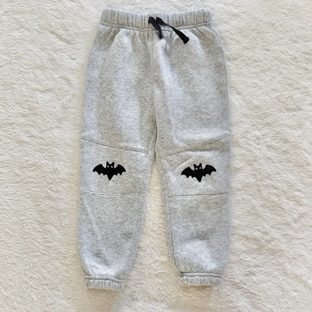 Wonder Nation Halloween Sweatshirt Sweatpants Set Gray Black Bats Size 3T